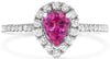 1.24CT DIAMOND & AAA PINK SAPPHIRE 18KT WHITE GOLD CLASSIC HALO ENGAGEMENT RING