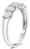 ESTATE 1.0CT DIAMOND PLATINUM 3D OVAL 5 STONE SEMI ETERNITY ANNIVERSARY RING