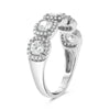 1.30CT DIAMOND PLATINUM CUSHION & ROUND 5 STONE SEMI ETERNITY ANNIVERSARY RING