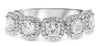 1.30CT DIAMOND PLATINUM CUSHION & ROUND 5 STONE SEMI ETERNITY ANNIVERSARY RING