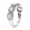 1.83CT DIAMOND PLATINUM CUSHION & ROUND 5 STONE SEMI ETERNITY ANNIVERSARY RING