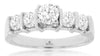 ESTATE .87CT DIAMOND 14KT WHITE GOLD FIVE STONE CLASSIC ROUND ENGAGEMENT RING