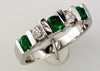 .75CT DIAMOND & AAA EMERALD 14KT WHITE GOLD 3D 5 STONE CHANNEL ANNIVERSARY RING
