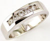 ESTATE .37CT DIAMOND 14KT WHITE GOLD 3D 5 STONE CHANNEL WEDDING ANNIVERSARY RING