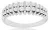 ESTATE .55CT DIAMOND 14KT WHITE GOLD 3D CLASSIC 2 ROW CHANNEL ANNIVERSARY RING