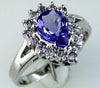 1.5CT DIAMOND & AAA TANZANITE 14K WHITE GOLD PEAR SHAPE & ROUND CLASSIC FUN RING