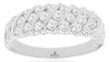 WIDE .75CT DIAMOND 14KT WHITE GOLD 3D 3 ROW DIAGONAL CLASSIC ANNIVERSARY RING