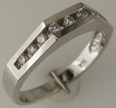 .32CT DIAMOND 14KT WHITE GOLD 3D SEMI OCTAGON CLASSIC WEDDING ANNIVERSARY RING