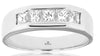 1.10CT DIAMOND 14K WHITE GOLD 3D PRINCESS 5 STONE SEMI OCTAGON CHANNEL MENS RING