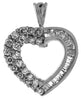 1.40CT DIAMOND 14KT WHITE GOLD 3D ROUND & BAGUETTE OPEN HEART FLOATING PENDANT