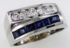 1.50CT DIAMOND & AAA SAPPHIRE 14KT WHITE GOLD ROUND & PRINCESS CHANNEL FUN RING