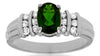 1.18CT DIAMOND & AAA GREEN GARNET 14K WHITE GOLD OVAL & ROUND 3D ENGAGEMENT RING