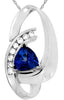 1.35CT DIAMOND & AAA TANZANITE 14K WHITE GOLD ROUND & TRILLION LOVE KNOT PENDANT