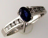 .74CT DIAMOND & AAA SAPPHIRE 14K WHITE GOLD OVAL & ROUND CHANNEL FRIENDSHIP RING