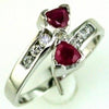 .80CT DIAMOND & AAA RUBY 14KT WHITE GOLD TRILLION & ROUND CRISS CROSS LOVE RING