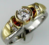 ESTATE .55CT DIAMOND 14KT 2 TONE GOLD SEMI BEZEL CLASSIC FRIENDSHIP PROMISE RING