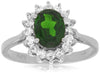 1.73CT DIAMOND & AAA GREEN GARNET 14KT WHITE GOLD PRINCESS DIANA ENGAGEMENT RING