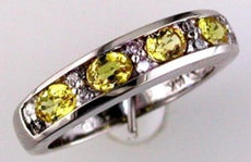 1.16CT DIAMOND & AAA YELLOW SAPPHIRE 14KT WHITE GOLD 3D CHANNEL ANNIVERSARY RING