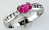 .80CT DIAMOND & AAA PINK SAPPHIRE 14K WHITE GOLD 3D OVAL & ROUND FRIENDSHIP RING