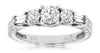 1.0CT DIAMOND 14KT WHITE GOLD ROUND & BAGUETTE 5 STONE LUCIDA ANNIVERSARY RING