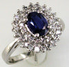 1.57CT DIAMOND & AAA SAPPHIRE 14KT WHITE GOLD OVAL & ROUND DOUBLE HALO LOVE RING