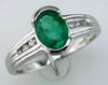 1.31CT DIAMOND & AAA EMERALD 14KT WHITE GOLD SEMI BEZEL FRIENDSHIP PROMISE RING