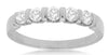 ESTATE .50CT DIAMOND 14KT WHITE GOLD 3D 5 STONE ROUND CHANNEL ANNIVERSARY RING