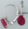 ESTATE 1.8CT AAA RUBY 14KT WHITE GOLD 3D OVAL LEVERBACK HANGING EARRINGS