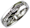 ESTATE WIDE .75CT DIAMOND 14KT WHITE GOLD 3D CLASSIC CHANNEL ETOILE MENS RING