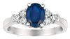 ESTATE 1.77CT DIAMOND & AAA SAPPHIRE 14K WHITE GOLD OVAL & ROUND ENGAGEMENT RING