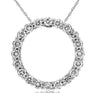 1.0CT DIAMOND 14KT WHITE GOLD CLASSIC ROUND SHARE PRONG CIRCLE OF LIFE PENDANT