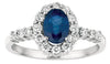 1.47CT DIAMOND & AAA SAPPHIRE 14KT WHITE GOLD OVAL & ROUND FRIENDSHIP LOVE RING
