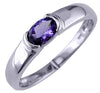 ESTATE .50CT AAA TANZANITE 14KT WHITE GOLD 3D CLASSIC OVAL SOLITAIRE FUN RING