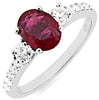 ESTATE 1.70CT DIAMOND & AAA RUBY 14KT WHITE GOLD 3D OVAL & ROUND FRIENDSHIP RING