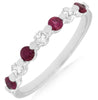 .55CT DIAMOND & AAA RUBY 14KT WHITE GOLD 3D 7 STONE SHARE PRONG ANNIVERSARY RING
