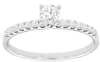 ESTATE .47CT DIAMOND 14KT WHITE GOLD 3D CLASSIC ROUND FOUR PRONG ENGAGEMENT RING