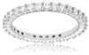 ESTATE 1.15CT DIAMOND 14K WHITE GOLD ROUND SHARE PRONG ETERNITY ANNIVERSARY RING