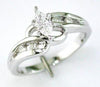 ESTATE .33CT DIAMOND 14KT WHITE GOLD 3D ROUND & MARQUISE CLASSIC ENGAGEMENT RING