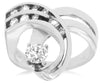 ESTATE .71CT DIAMOND 14KT WHITE GOLD 3D SOLITAIRE LOVE KNOT FUN RING