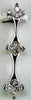 ESTATE .25CT DIAMOND 14KT WHITE GOLD PRINCESS PAST PRESENT FUTURE BAMBOO PENDANT