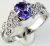.65CT DIAMOND & AAA TANZANITE 14KT WHITE GOLD 3D OVAL & ROUND INFINITY LOVE RING
