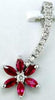 ESTATE .85CT DIAMOND & AAA RUBY 14KT WHITE GOLD MARQUISE & ROUND FLOWER PENDANT