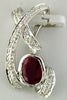 .99CT DIAMOND & AAA RUBY 14KT WHITE GOLD 3D OVAL & ROUND X LOVE FLOATING PENDANT