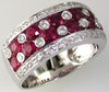 ESTATE 2.42CT DIAMOND & AAA RUBY 14KT WHITE GOLD MULTI ETOILE ANNIVERSARY RING