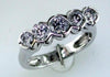 ESTATE 1.0CT DIAMOND 14KT WHITE GOLD 3D CLASSIC 5 STONE XO LOVE ANNIVERSARY RING