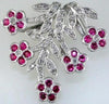 1.16CT DIAMOND & AAA PINK SAPPHIRE 14KT WHITE GOLD MULTI FLOWER FLOATING PENDANT