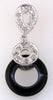 ESTATE 0.07CT DIAMOND & AAA ONYX 14KT WHITE GOLD 3D ROUND TEAR DROP FUN PENDANT