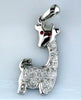 .17CT DIAMOND & AAA RUBY 14KT WHITE GOLD 3D HAPPY GIRAFFE FUN FLOATING PENDANT