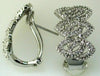 WIDE .63CT DIAMOND 14KT WHITE GOLD 3D LOVE KNOT MARQUISE SHAPE CLIP ON EARRINGS
