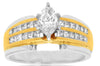 1.05CT DIAMOND 14KT WHITE GOLD MARQUISE & PRINCESS 2 ROW CLASSIC ENGAGEMENT RING